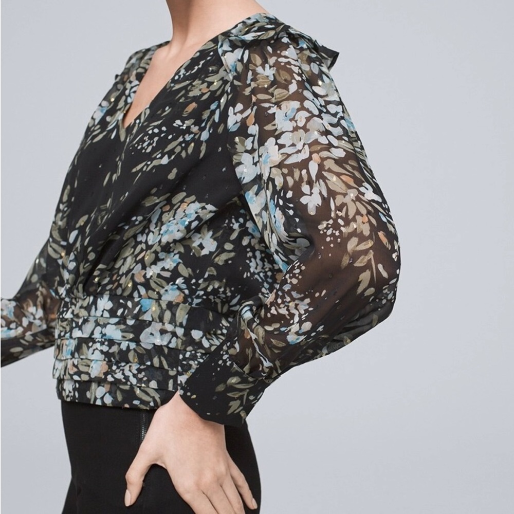 WHBM Pleat-Waist Blouse Size 6